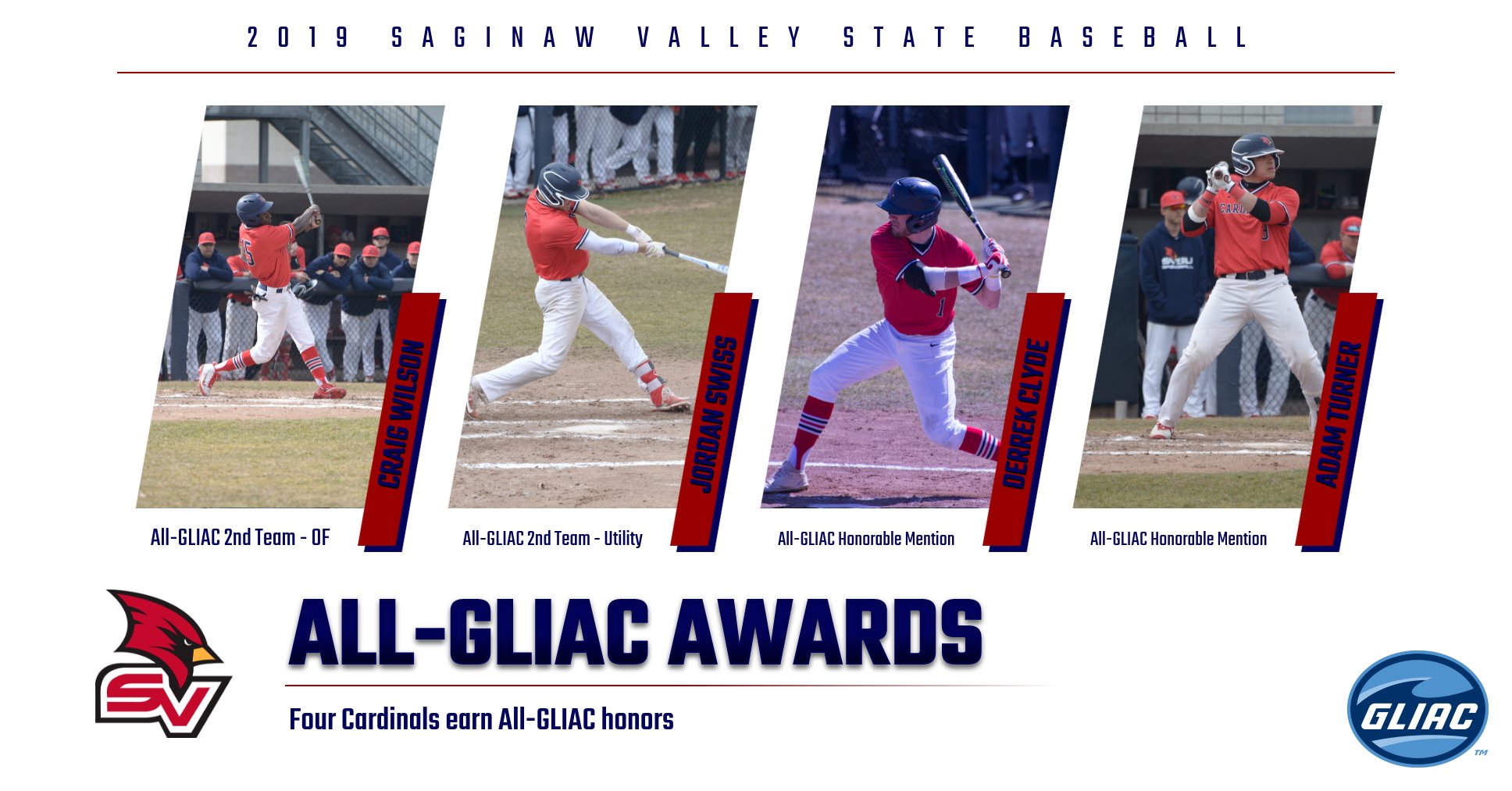 Four Cardinals earn All-GLIAC honors for SVSU Baseball