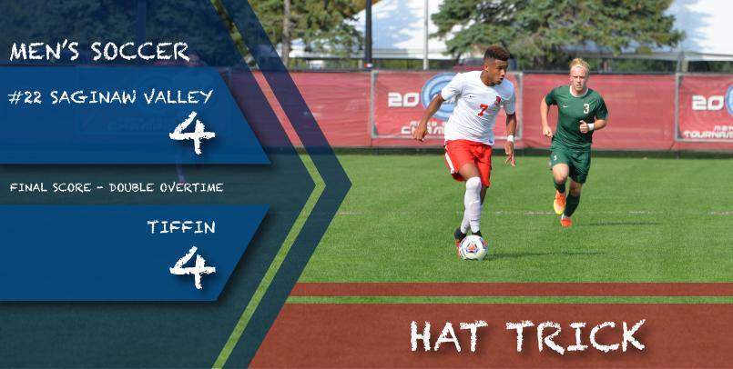 Freshman Roderic Green posted his first career hat trick in the match at Tiffin...