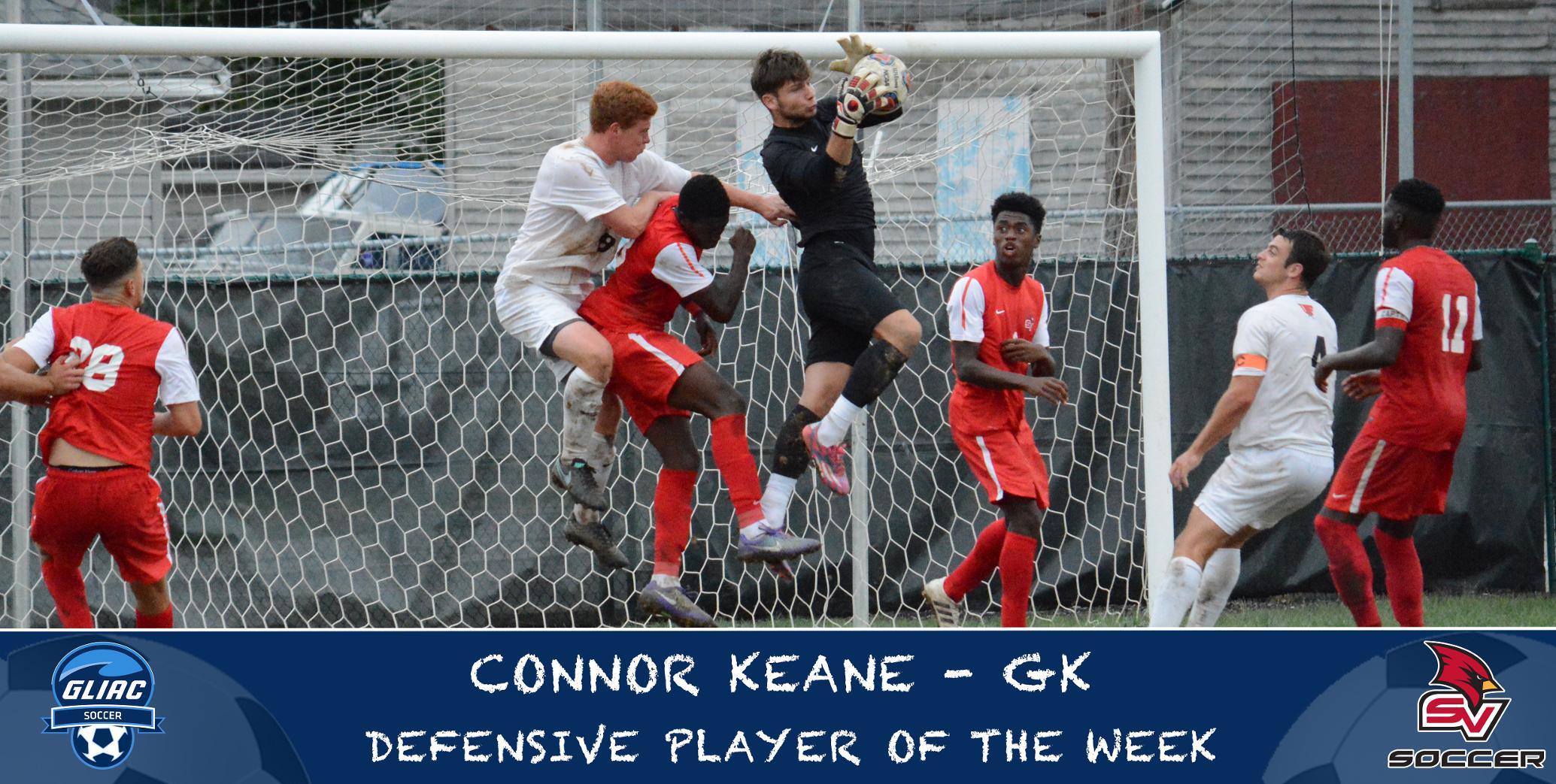 Connor Keane Named GLIAC Men's Soccer Defensive Player of the Week