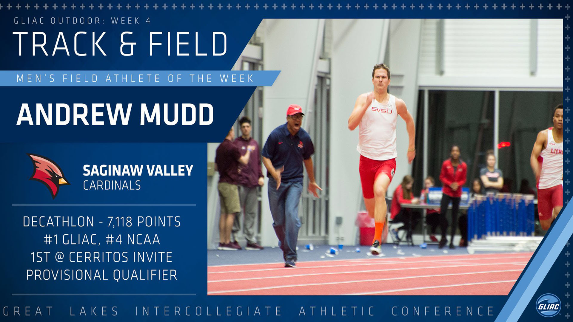 Andrew Mudd Named GLIAC Field Athlete of the Week