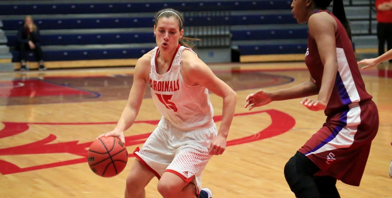 Katelyn Carriere had a game-high 22 points in the Cardinal victory over the Flyers...
