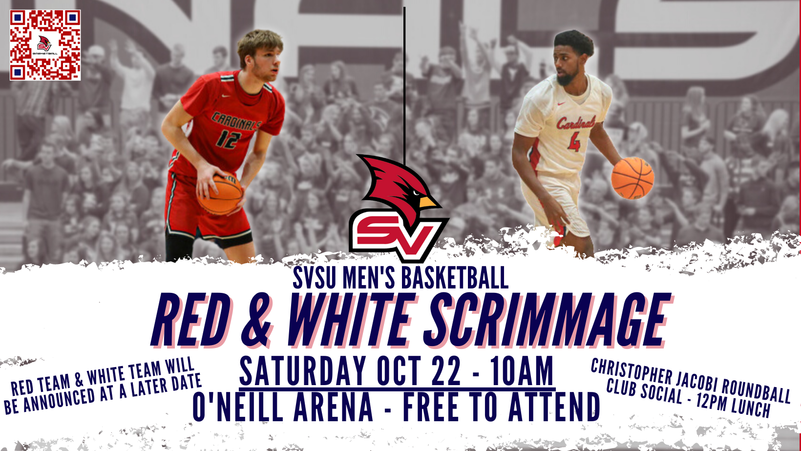 Annual Men’s Basketball Red & White Scrimmage Set for Oct. 22 at 10am, Roundball Club Social to follow