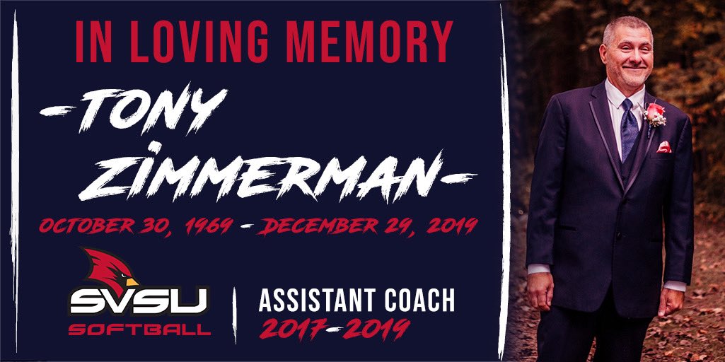 SVSU mourns the passing of Softball Assistant Coach Tony Zimmerman