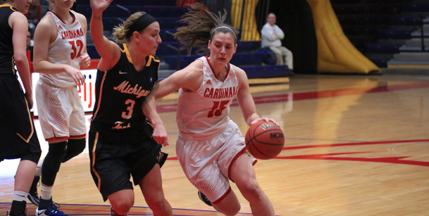 Katelyn Carriere had season-highs of 25 points and 8 assists in Saturday's win over Michigan Tech...