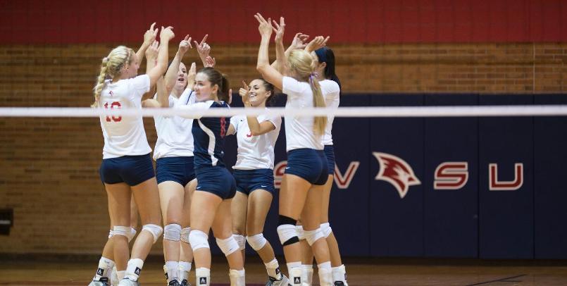 The SVSU volleyball team finished a weekend sweep at the Vulcan Invitational to improve to 8-0 on the season...
